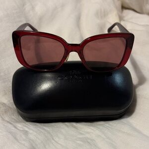 Coach Red Cat-Eye Sunglasses